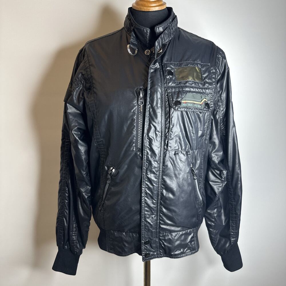 Vintage 80s Style Auto California Carrera Design Racing Jacket Size Small